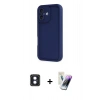 MARSİLYAN™- iPhone 16 Kılıf Yankı Yansıma Özel Seri - Şeffaf Pasifik Cam Ekran Koruyucu + PVD Metal Kamera Lens - MI