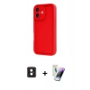 MARSİLYAN™- iPhone 16 Kılıf Yankı Yansıma Özel Seri - Şeffaf Pasifik Cam Ekran Koruyucu + PVD Metal Kamera Lens - PE