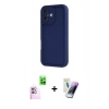 MARSİLYAN™- iPhone 16 Kılıf Yankı Yansıma Özel Seri - Şeffaf Pasifik Cam Ekran Koruyucu + Pembe Raze Metal Kamera Lens
