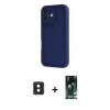 MARSİLYAN™- iPhone 16 Kılıf Yankı Yansıma Özel Seri - Siyah 360 Mat Full Body Arka Koruyucu + PVD Metal Kamera Lens - PE