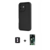 MARSİLYAN™- iPhone 16 Kılıf Yankı Yansıma Özel Seri - Siyah 360 Mat Full Body Arka Koruyucu + PVD Metal Kamera Lens - PE