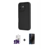 MARSİLYAN™- iPhone 16 Kılıf Yankı Yansıma Özel Seri - Siyah 3D Antistatik Hayalet Cam Ekran Koruyucu + Bilvis Titan Kamera Lens - YL
