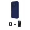 MARSİLYAN™- iPhone 16 Kılıf Yankı Yansıma Özel Seri - Siyah 3D Antistatik Hayalet Cam Ekran Koruyucu + PVD Metal Kamera Lens - MI