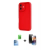 MARSİLYAN™- iPhone 16 Kılıf Yankı Yansıma Özel Seri - Siyah 3D Antistatik Mat Seramik Nano Ekran Koruyucu + Raze Metal Kamera Lens - LT