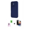 MARSİLYAN™- iPhone 16 Kılıf Yankı Yansıma Özel Seri - Siyah 3D Antistatik Mat Seramik Nano Ekran Koruyucu + Raze Metal Kamera Lens - PE