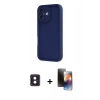 MARSİLYAN™- iPhone 16 Kılıf Yankı Yansıma Özel Seri - Siyah 3D Antistatik Mat Seramik Nano Ekran Koruyucu + PVD Metal Kamera Lens - PE
