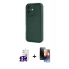 MARSİLYAN™- iPhone 16 Kılıf Yankı Yansıma Özel Seri - Siyah 3D Antistatik Mat Seramik Nano Ekran Koruyucu + Bilvis Titan Kamera Lens - GS