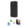 MARSİLYAN™- iPhone 16 Kılıf Yankı Yansıma Özel Seri - Siyah 3D Antistatik Mat Seramik Nano Ekran Koruyucu + Raze Metal Kamera Lens - LT