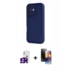 MARSİLYAN™- iPhone 16 Kılıf Yankı Yansıma Özel Seri - Siyah 3D Antistatik Mat Seramik Nano Ekran Koruyucu + Bilvis Titan Kamera Lens - GS