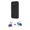 MARSİLYAN™- iPhone 16 Kılıf Yankı Yansıma Özel Seri - Siyah 3D Antistatik Seramik Nano Ekran Koruyucu + Bilvis Titan Kamera Lens - GS