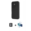 MARSİLYAN™- iPhone 16 Kılıf Yankı Yansıma Özel Seri - Siyah 3D Antistatik Seramik Nano Ekran Koruyucu + PVD Metal Kamera Lens - MI