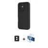 MARSİLYAN™- iPhone 16 Kılıf Yankı Yansıma Özel Seri - Siyah 3D Antistatik Seramik Nano Ekran Koruyucu + PVD Metal Kamera Lens - PE