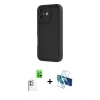 MARSİLYAN™- iPhone 16 Kılıf Yankı Yansıma Özel Seri - Siyah 3D Antistatik Seramik Nano Ekran Koruyucu + Raze Metal Kamera Lens - BZ