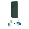 MARSİLYAN™- iPhone 16 Kılıf Yankı Yansıma Özel Seri - Siyah 3D Antistatik Seramik Nano Ekran Koruyucu + Raze Metal Kamera Lens - LT