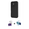 MARSİLYAN™- iPhone 16 Kılıf Yankı Yansıma Özel Seri - Siyah 3D Antistatik Seramik Nano Ekran Koruyucu + Siyah Bilvis Titan Kamera Lens