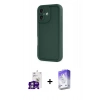 MARSİLYAN™- iPhone 16 Kılıf Yankı Yansıma Özel Seri - Siyah Bilvis 5in1 3D Magic Cam Ekran Koruyucu + Bilvis Titan Kamera Lens - GS