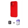 MARSİLYAN™- iPhone 16 Kılıf Yankı Yansıma Özel Seri - Siyah Bilvis 5in1 3D Magic Cam Ekran Koruyucu + PVD Metal Kamera Lens - PE