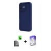 MARSİLYAN™- iPhone 16 Kılıf Yankı Yansıma Özel Seri - Siyah Bilvis 5in1 3D Magic Cam Ekran Koruyucu + Raze Metal Kamera Lens - SH