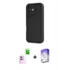 MARSİLYAN™- iPhone 16 Kılıf Yankı Yansıma Özel Seri - Siyah Bilvis 5in1 3D Magic Cam Ekran Koruyucu + Raze Metal Kamera Lens - PE