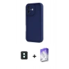 MARSİLYAN™- iPhone 16 Kılıf Yankı Yansıma Özel Seri - Siyah Bilvis 5in1 3D Magic Cam Ekran Koruyucu + PVD Metal Kamera Lens - YL