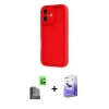 MARSİLYAN™- iPhone 16 Kılıf Yankı Yansıma Özel Seri - Siyah Bilvis 5in1 5D Magic Hayalet Cam Ekran Koruyucu + Raze Metal Kamera Lens - SH