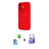 MARSİLYAN™- iPhone 16 Kılıf Yankı Yansıma Özel Seri - Siyah Bilvis 5in1 5D Magic Hayalet Cam Ekran Koruyucu + Raze Metal Kamera Lens - LT
