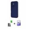 MARSİLYAN™- iPhone 16 Kılıf Yankı Yansıma Özel Seri - Siyah Bilvis 5in1 5D Magic Hayalet Cam Ekran Koruyucu + Raze Metal Kamera Lens - SH