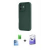 MARSİLYAN™- iPhone 16 Kılıf Yankı Yansıma Özel Seri - Siyah Bilvis 5in1 5D Magic Hayalet Cam Ekran Koruyucu + Raze Metal Kamera Lens - LT