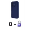 MARSİLYAN™- iPhone 16 Kılıf Yankı Yansıma Özel Seri - Siyah Bilvis 5in1 5D Magic Hayalet Cam Ekran Koruyucu + PVD Metal Kamera Lens - PE