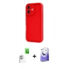 MARSİLYAN™- iPhone 16 Kılıf Yankı Yansıma Özel Seri - Siyah Bilvis 5in1 5D Magic Hayalet Cam Ekran Koruyucu + Raze Metal Kamera Lens - BZ