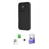 MARSİLYAN™- iPhone 16 Kılıf Yankı Yansıma Özel Seri - Siyah Bilvis 5in1 5D Magic Hayalet Cam Ekran Koruyucu + Raze Metal Kamera Lens - BZ