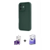 MARSİLYAN™- iPhone 16 Kılıf Yankı Yansıma Özel Seri - Siyah Bilvis 5in1 5D Magic Hayalet Cam Ekran Koruyucu + Bilvis Titan Kamera Lens - GS