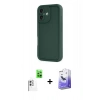 MARSİLYAN™- iPhone 16 Kılıf Yankı Yansıma Özel Seri - Siyah Bilvis 5in1 5D Magic Hayalet Cam Ekran Koruyucu + Raze Metal Kamera Lens - BZ
