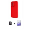 MARSİLYAN™- iPhone 16 Kılıf Yankı Yansıma Özel Seri - Siyah Bilvis 5in1 5D Magic Hayalet Cam Ekran Koruyucu + PVD Metal Kamera Lens - PE