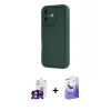 MARSİLYAN™- iPhone 16 Kılıf Yankı Yansıma Özel Seri - Siyah Bilvis 5in1 5D Magic Hayalet Cam Ekran Koruyucu + Bilvis Titan Kamera Lens - PE