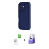 MARSİLYAN™- iPhone 16 Kılıf Yankı Yansıma Özel Seri - Siyah Bilvis 5in1 5D Magic Hayalet Cam Ekran Koruyucu + Raze Metal Kamera Lens - BZ