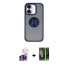 MARSİLYAN™- iPhone 16 Kılıf Yörünge Çizgi - Şeffaf 360 Full Body Arka Koruyucu + Bilvis Titan Kamera Lens - PE