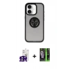 MARSİLYAN™- iPhone 16 Kılıf Yörünge Çizgi - Şeffaf 360 Full Body Arka Koruyucu + Bilvis Titan Kamera Lens - SH