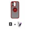 MARSİLYAN™- iPhone 16 Kılıf Yörünge Çizgi - Şeffaf Pasifik Cam Ekran Koruyucu + PVD Metal Kamera Lens - MI