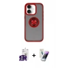 MARSİLYAN™- iPhone 16 Kılıf Yörünge Çizgi - Şeffaf Pasifik Cam Ekran Koruyucu + Bilvis Titan Kamera Lens - YL