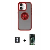 MARSİLYAN™- iPhone 16 Kılıf Yörünge Çizgi - Siyah 360 Mat Full Body Arka Koruyucu + PVD Metal Kamera Lens - MI