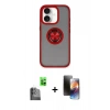 MARSİLYAN™- iPhone 16 Kılıf Yörünge Çizgi - Siyah 3D Antistatik Mat Seramik Nano Ekran Koruyucu + Raze Metal Kamera Lens - SH