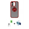 MARSİLYAN™- iPhone 16 Kılıf Yörünge Çizgi - Siyah 3D Antistatik Seramik Nano Ekran Koruyucu + Raze Metal Kamera Lens - BZ