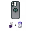MARSİLYAN™- iPhone 16 Kılıf Yörünge Çizgi - Siyah Bilvis 5in1 3D Magic Cam Ekran Koruyucu + Bilvis Titan Kamera Lens - GS