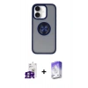 MARSİLYAN™- iPhone 16 Kılıf Yörünge Çizgi - Siyah Bilvis 5in1 3D Magic Cam Ekran Koruyucu + Bilvis Titan Kamera Lens - GS