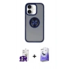MARSİLYAN™- iPhone 16 Kılıf Yörünge Çizgi - Siyah Bilvis 5in1 5D Magic Hayalet Cam Ekran Koruyucu + Bilvis Titan Kamera Lens - GS