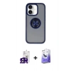 MARSİLYAN™- iPhone 16 Kılıf Yörünge Çizgi - Siyah Bilvis 5in1 5D Magic Hayalet Cam Ekran Koruyucu + Bilvis Titan Kamera Lens - SH