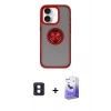 MARSİLYAN™- iPhone 16 Kılıf Yörünge Çizgi - Siyah Bilvis 5in1 5D Magic Hayalet Cam Ekran Koruyucu + PVD Metal Kamera Lens - MI