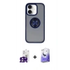 MARSİLYAN™- iPhone 16 Kılıf Yörünge Çizgi - Siyah Bilvis 5in1 5D Magic Hayalet Cam Ekran Koruyucu + Bilvis Titan Kamera Lens - PE