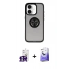 MARSİLYAN™- iPhone 16 Kılıf Yörünge Çizgi - Siyah Bilvis 5in1 5D Magic Hayalet Cam Ekran Koruyucu + Bilvis Titan Kamera Lens - YL